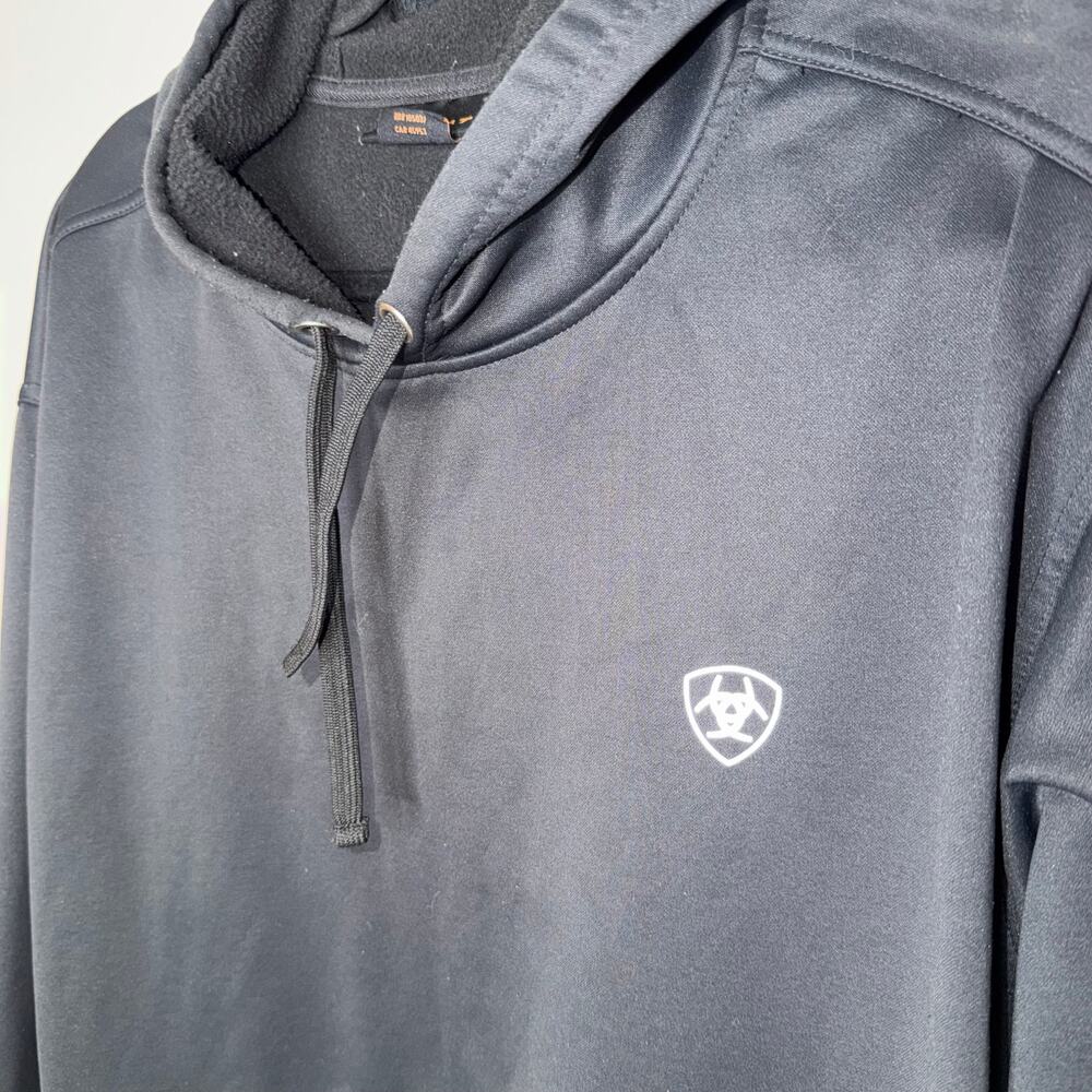Ariat Logo MM Technology Fleece Mens Size XXL Black Fleece Long Sleeve Hoodie